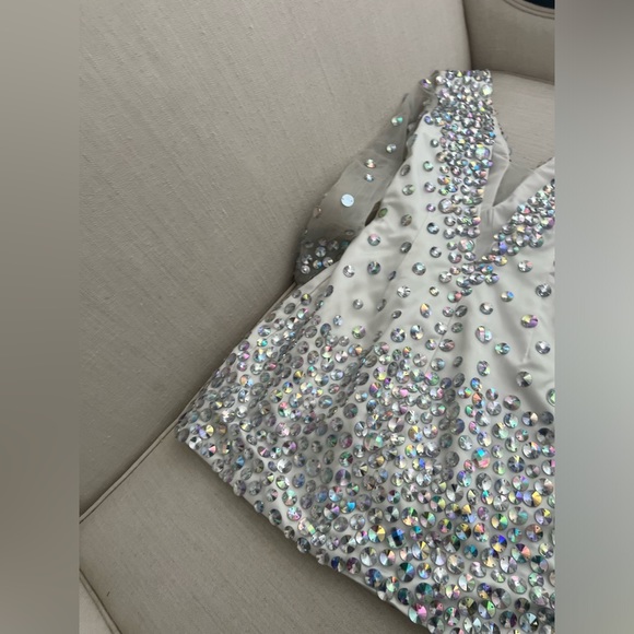 Custom Made Dress White with Jewels - Picture 2 of 4